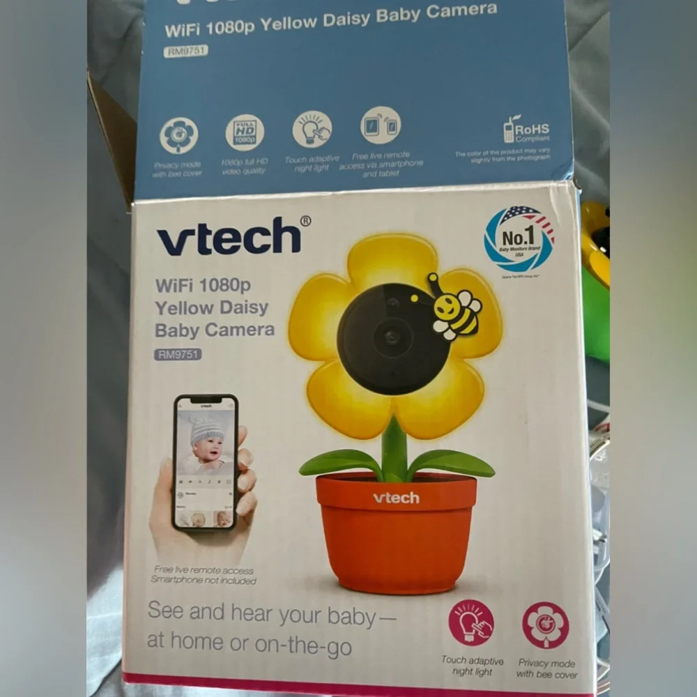 NEW VTech Yellow Daisy Smart Wi-Fi Baby Camera iOS & Android 1080p Full HD,